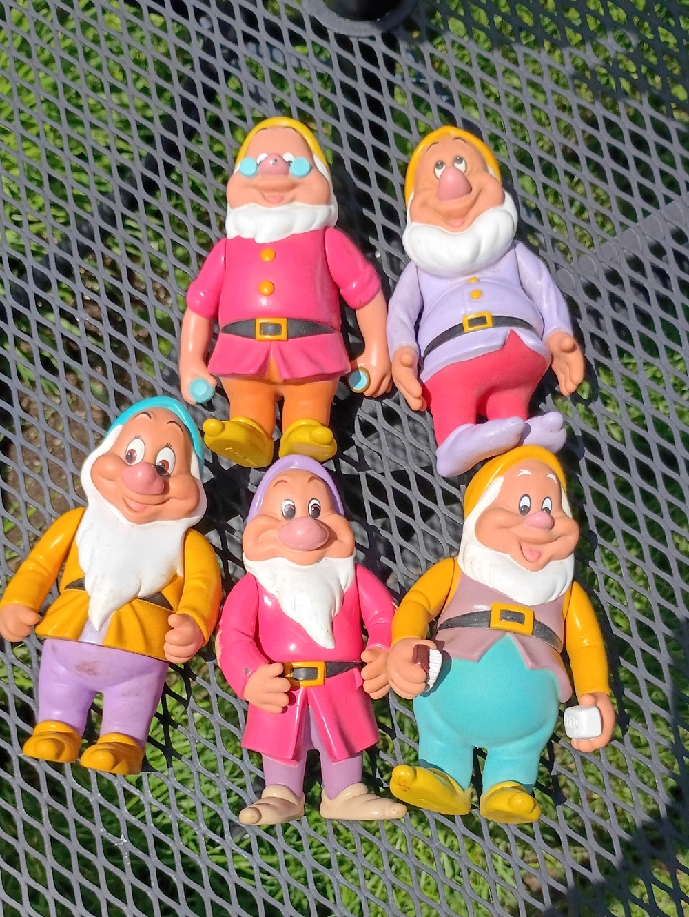 Mattel Seven Dwarfs Set - Pink, Purple, Yellow, Teal, Orange